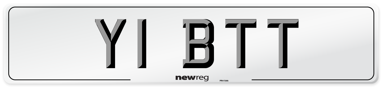 Y1 BTT Number Plate from New Reg